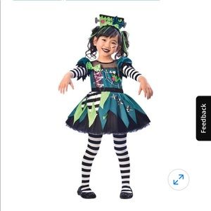 GIRL FRANKENSTEIN HALLOWEEN COSTUME SIZE SMALL (4-6)